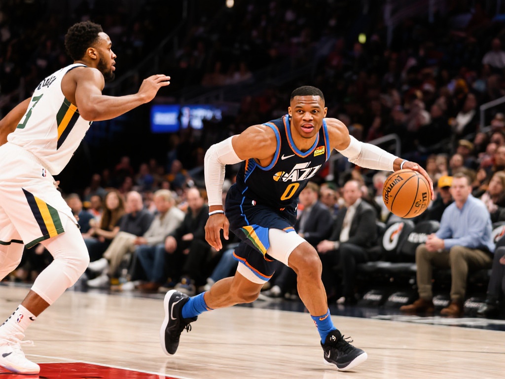 约基奇全面爆发 掘金狂胜爵士威少创双里程碑 与此同时,作为对手的拉塞尔·威斯布鲁克也